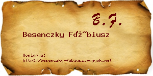 Besenczky Fábiusz névjegykártya